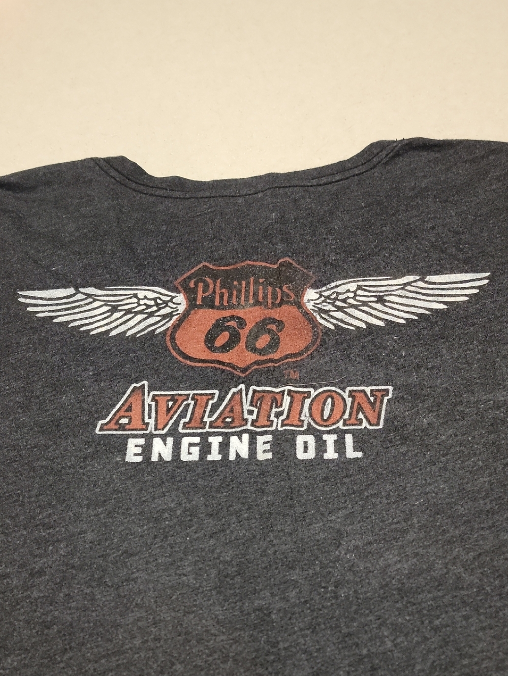 Stranded Phillups 66 Charcoal V-Neck Tee with Rust Logo - Picture 3 of 4